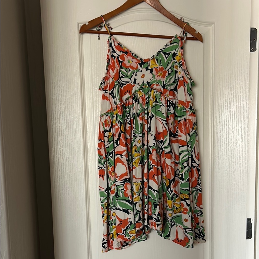 Patrons of Peace Green and Orange Floral Dress
